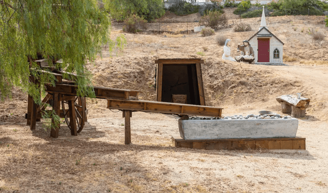 Old West Temecula View of Gold Mine and Church