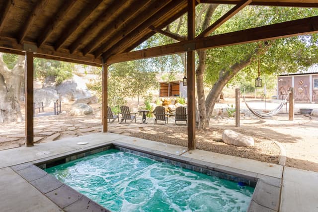 Main Home Spa Overlooking Pond